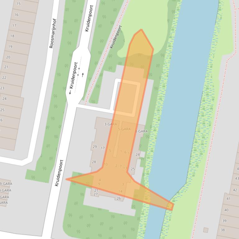 Kaart van postcodegebied 1115DS.