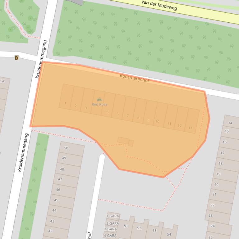 Kaart van postcodegebied 1115DV.