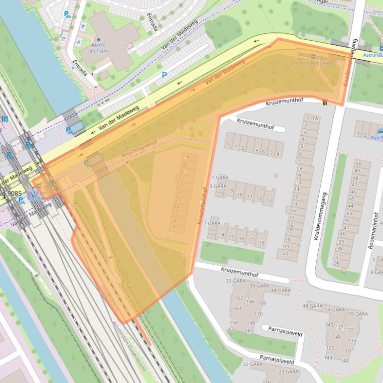 Kaart van postcodegebied 1115EA.