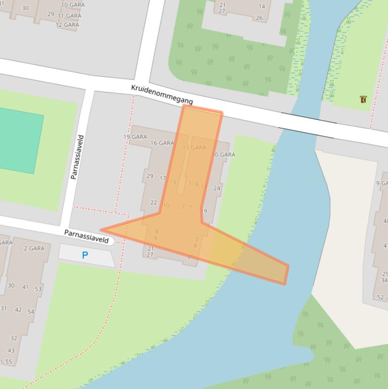 Kaart van postcodegebied 1115EB.