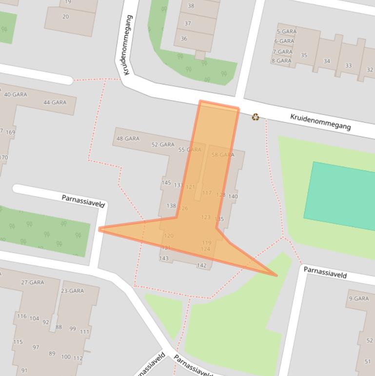 Kaart van postcodegebied 1115EL.