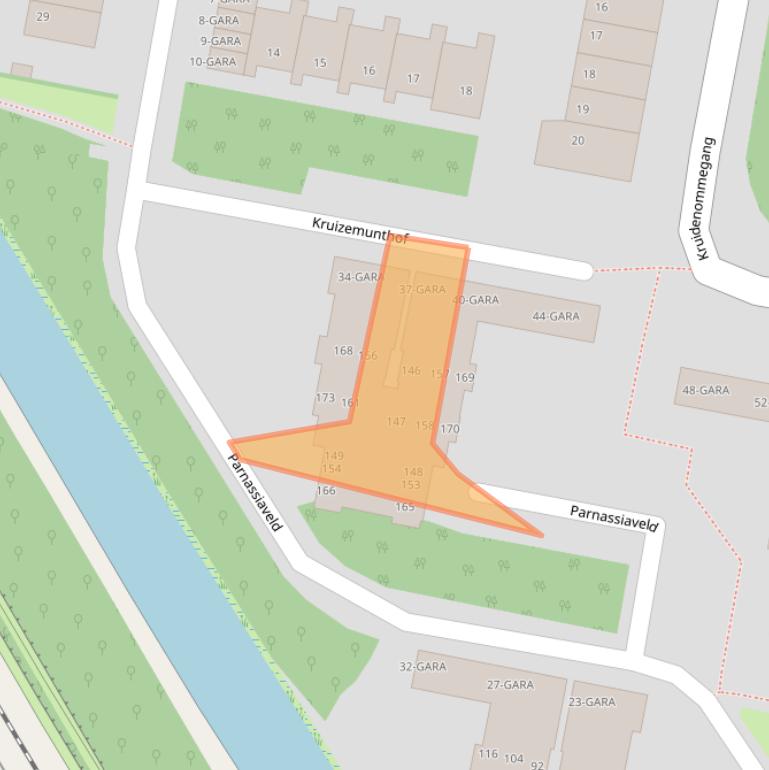 Kaart van postcodegebied 1115EN.