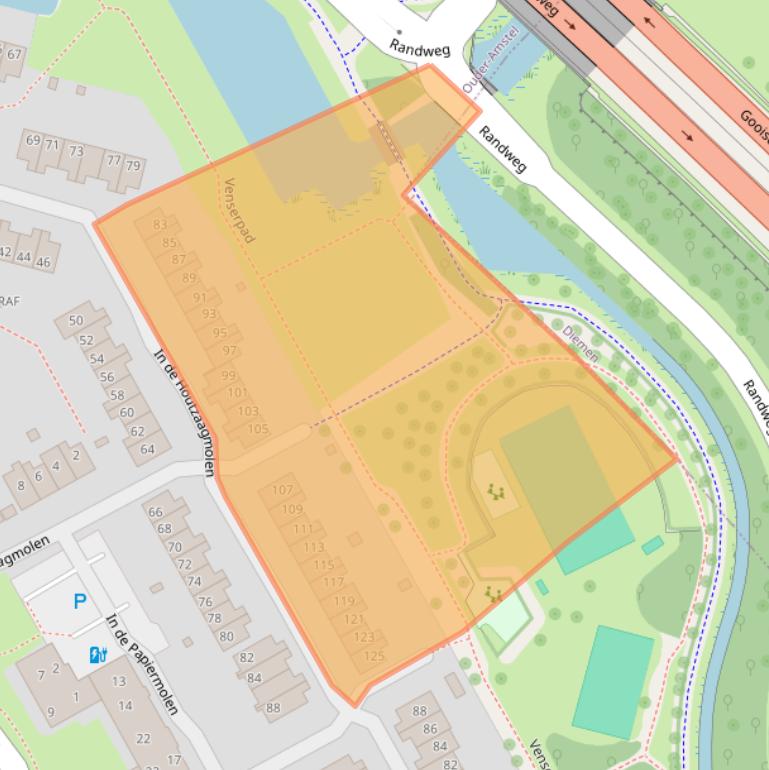 Kaart van postcodegebied 1115GH.