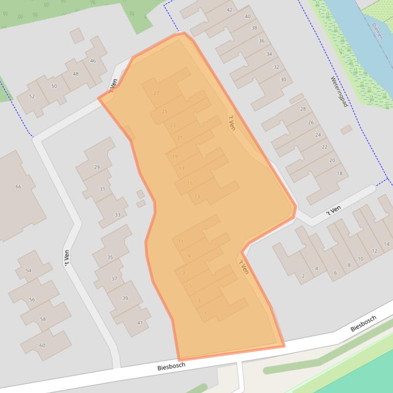 Kaart van postcodegebied 1115HA.