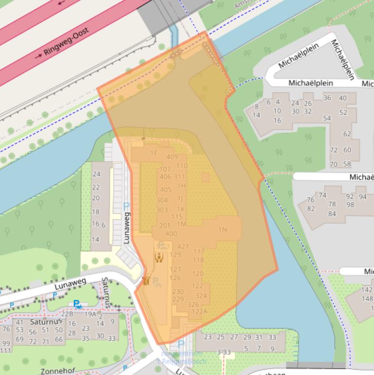 Kaart van postcodegebied 1115TA.