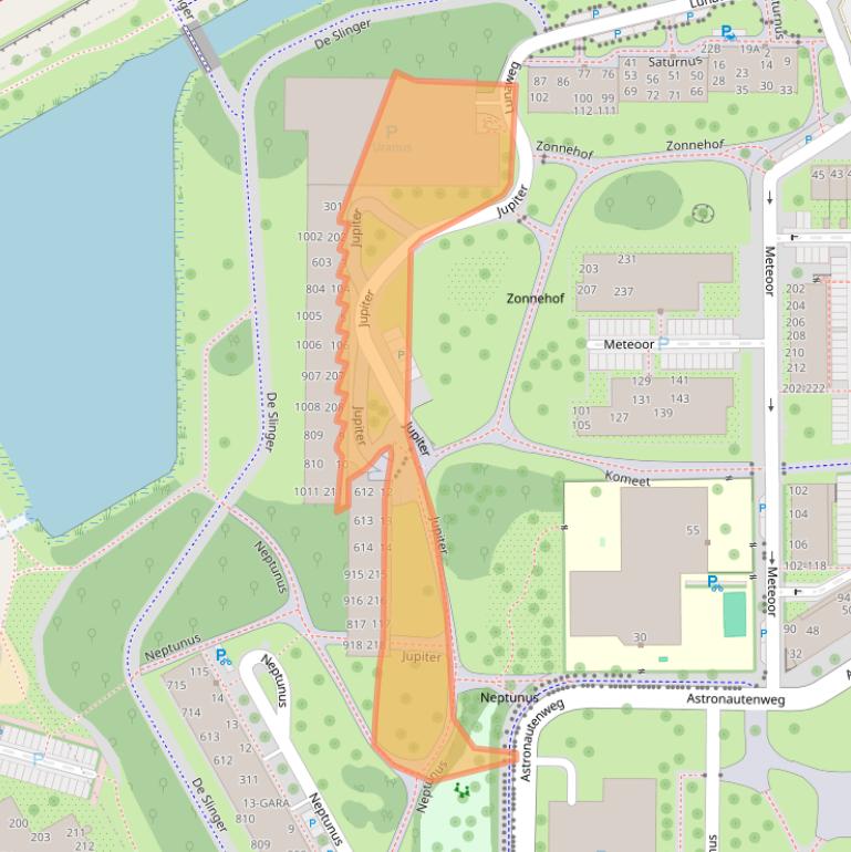 Kaart van postcodegebied 1115TK.