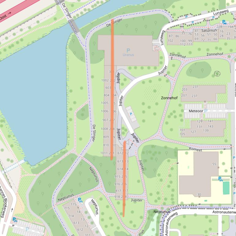 Kaart van postcodegebied 1115TM.