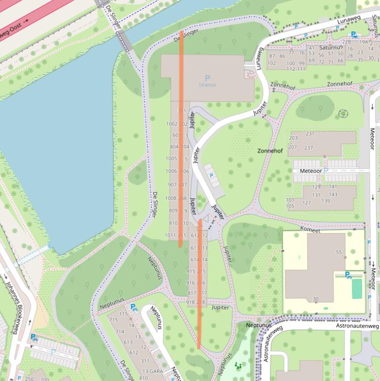 Kaart van postcodegebied 1115TN.