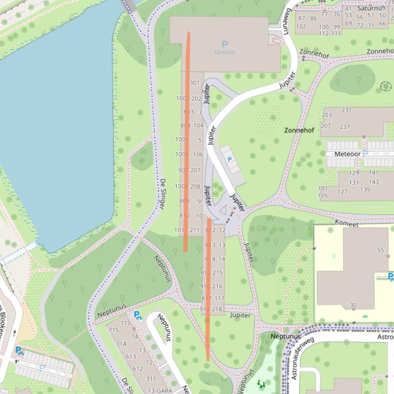 Kaart van postcodegebied 1115TT.