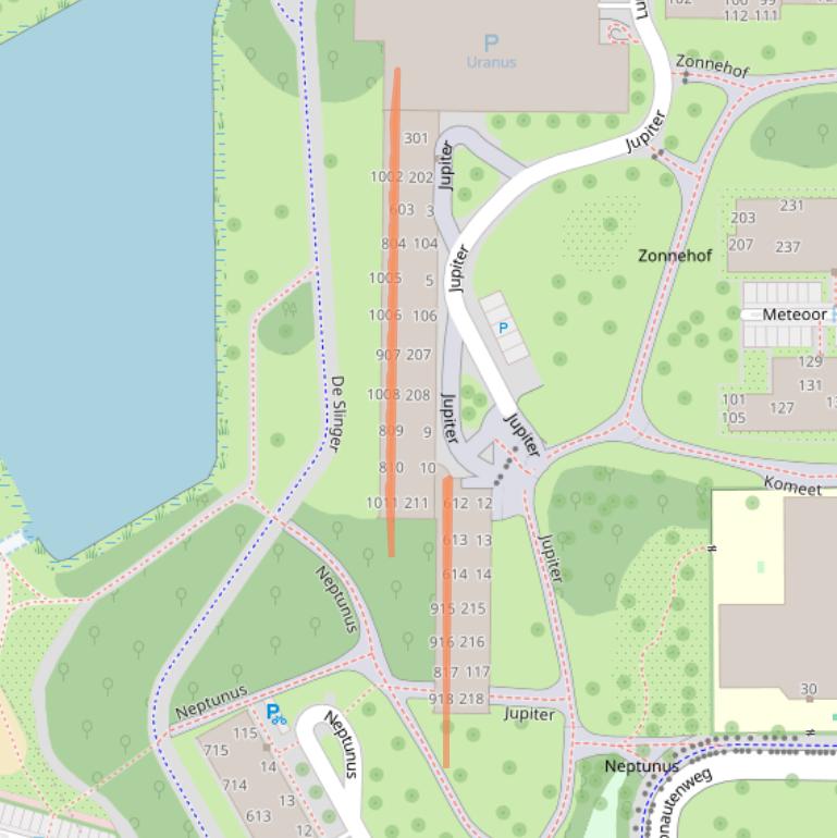 Kaart van postcodegebied 1115TV.