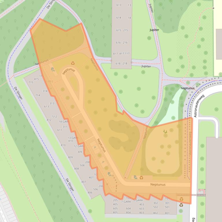 Kaart van postcodegebied 1115VA.