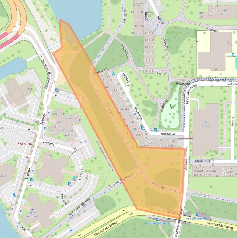 Kaart van postcodegebied 1115VK.