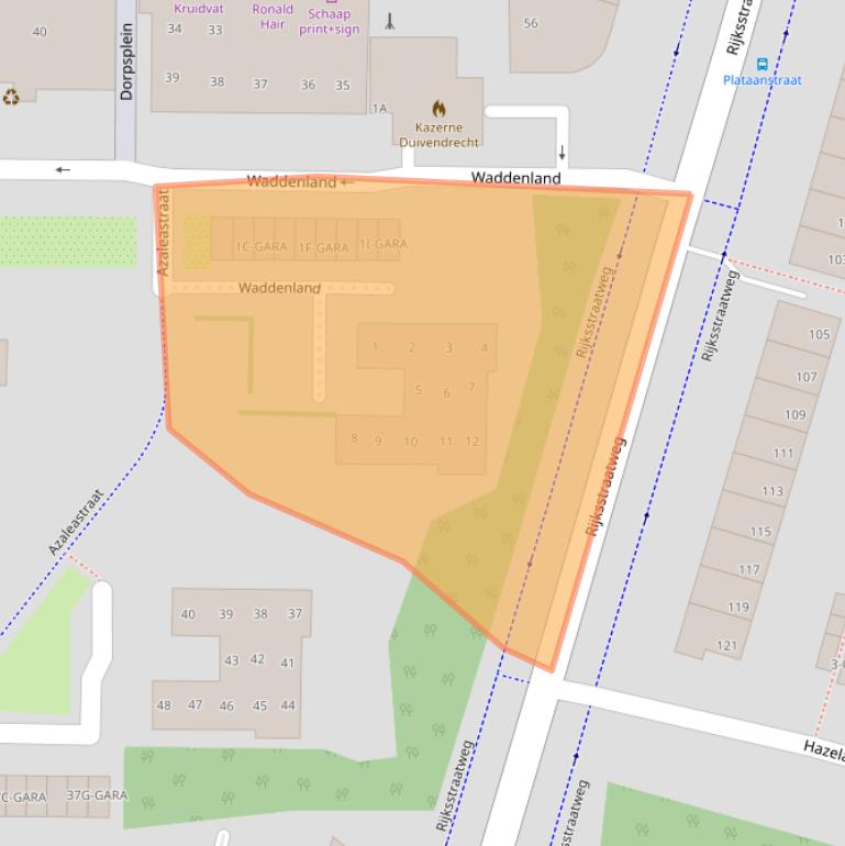 Kaart van postcodegebied 1115XA.
