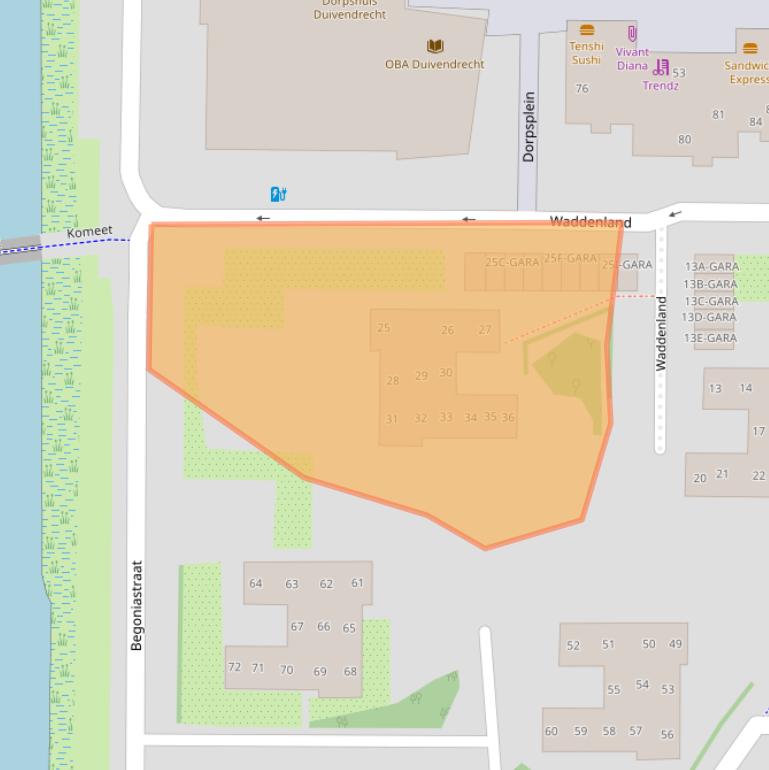 Kaart van postcodegebied 1115XC.