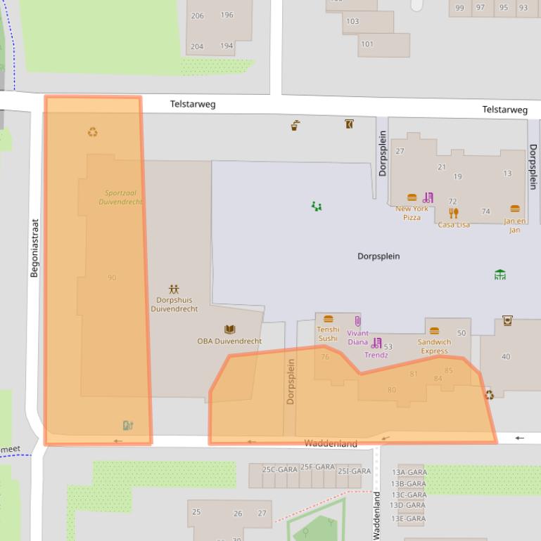 Kaart van postcodegebied 1115XH.