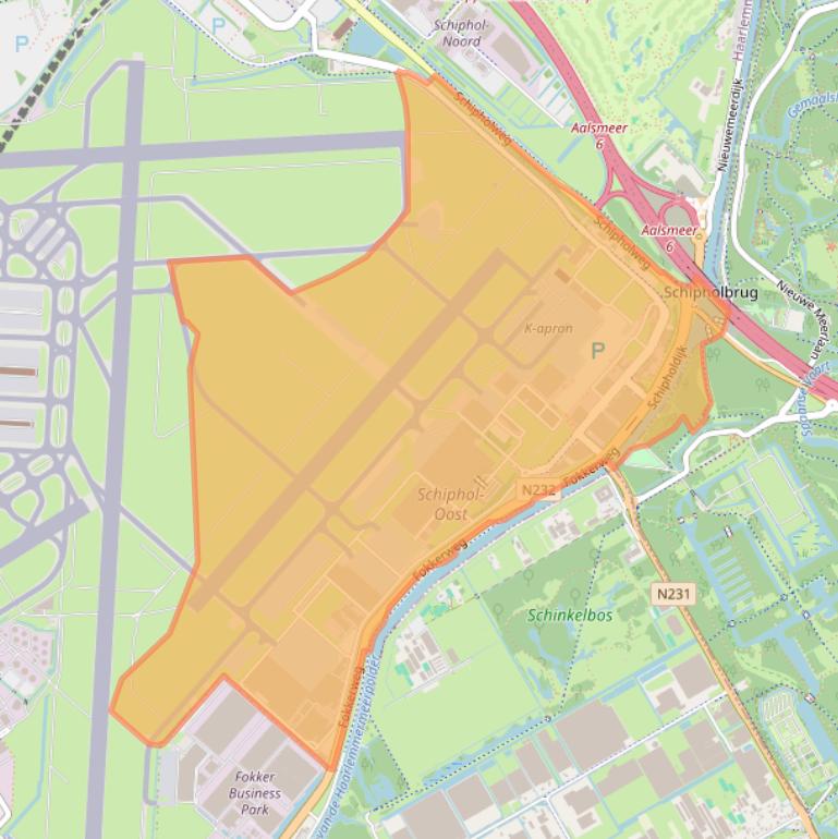 Kaartafbeelding, ingezoomd op postcodegebied 1117.