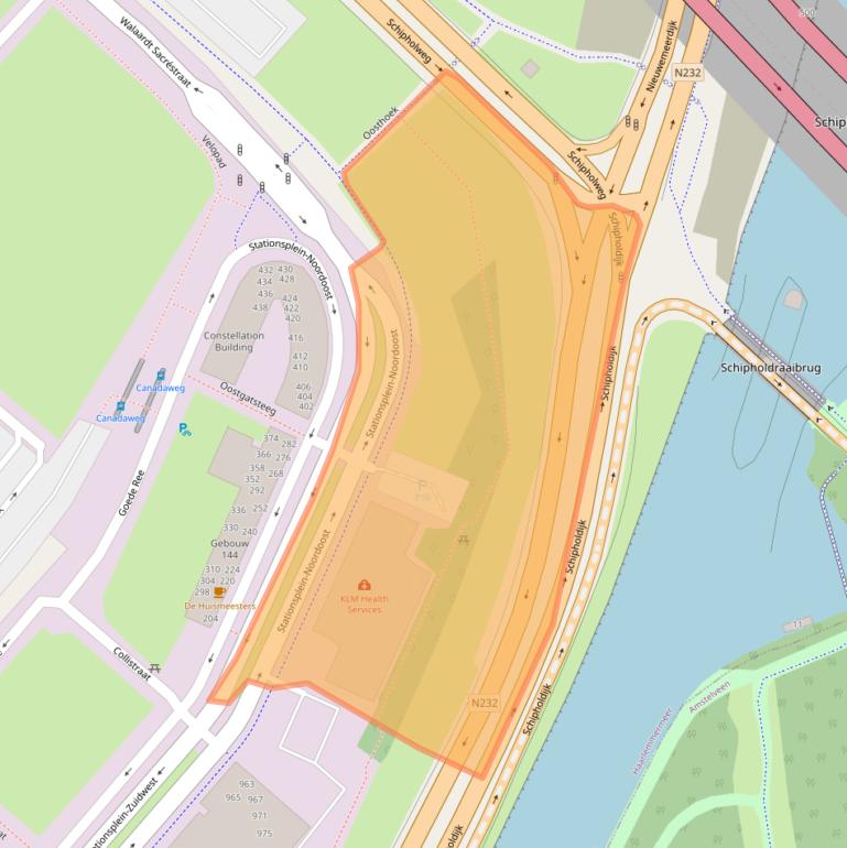 Kaart van postcodegebied 1117BV.