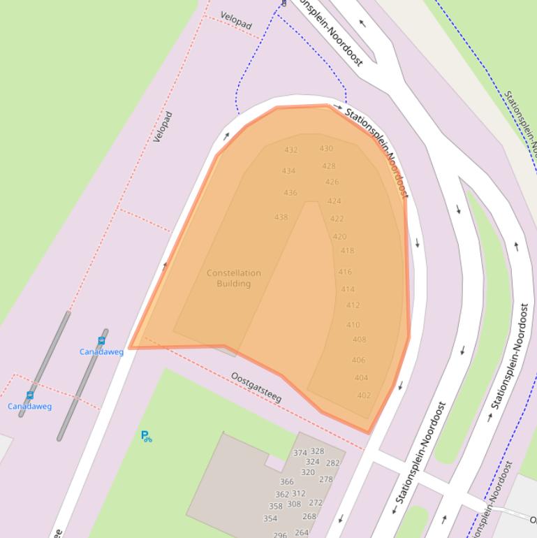 Kaart van postcodegebied 1117CL.