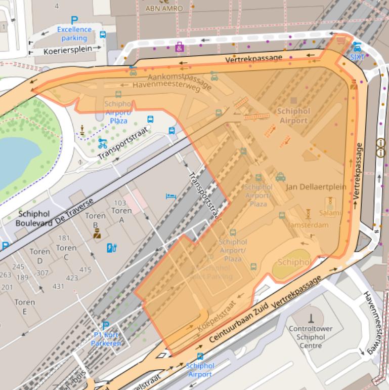 Kaart van postcodegebied 1118AX.