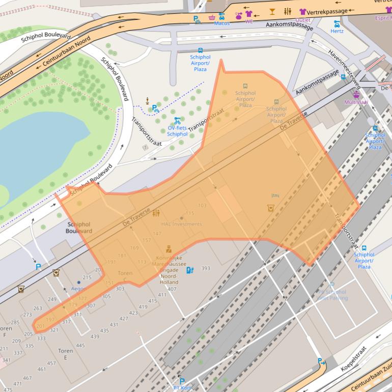 Kaart van postcodegebied 1118BG.