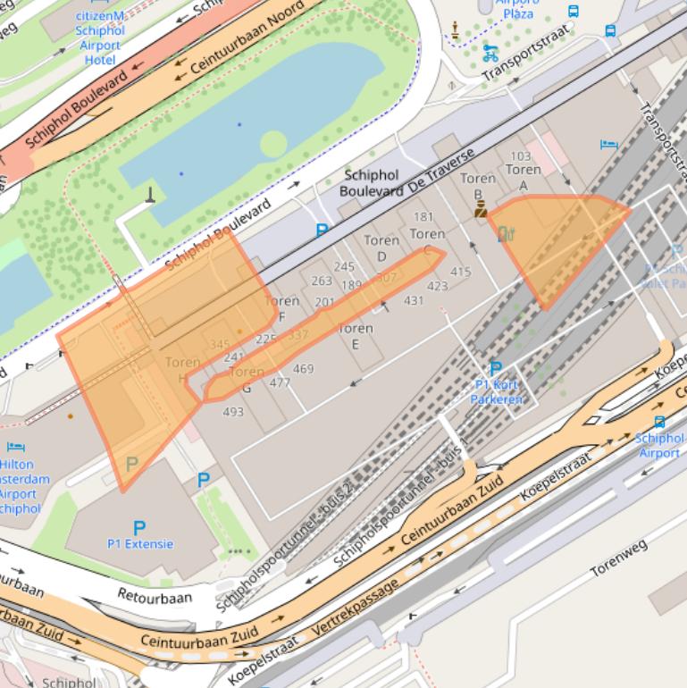 Kaart van postcodegebied 1118BJ.