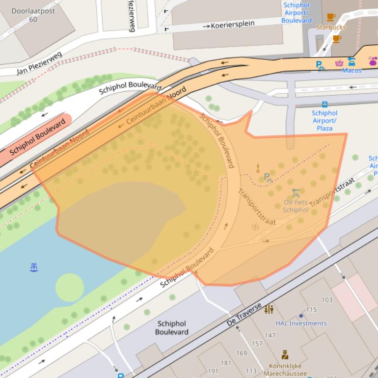 Kaart van postcodegebied 1118BP.