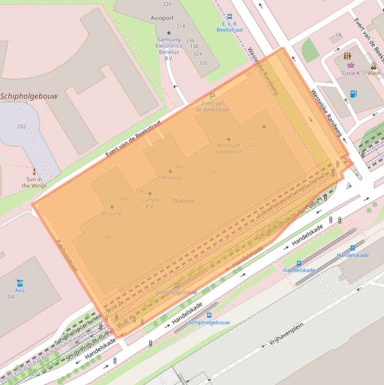 Kaart van postcodegebied 1118CZ.