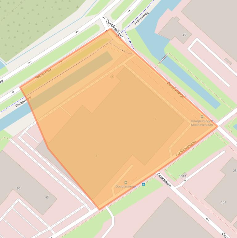 Kaart van postcodegebied 1119MB.