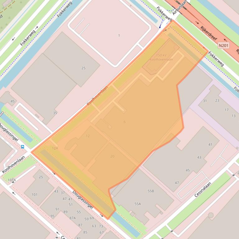 Kaart van postcodegebied 1119NE.