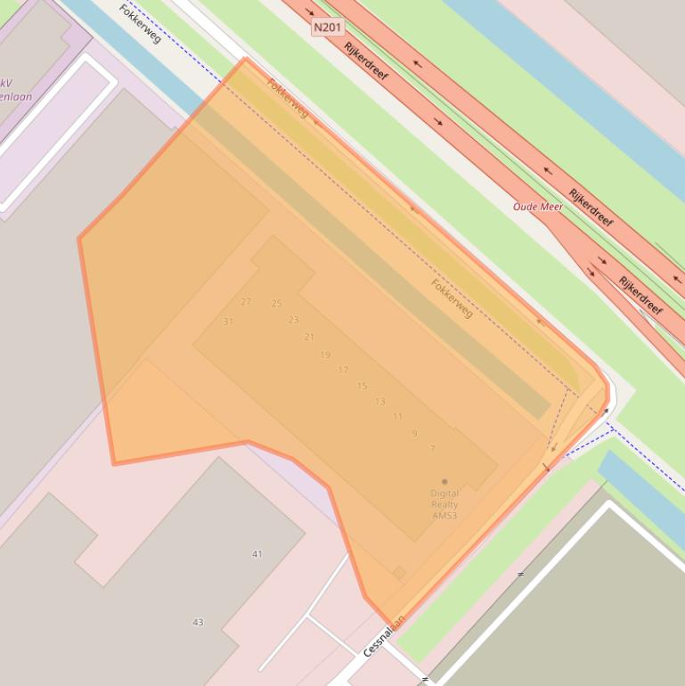 Kaart van postcodegebied 1119NJ.