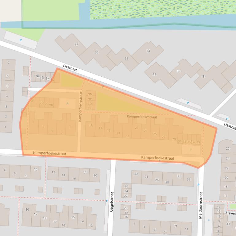 Kaart van postcodegebied 1121AT.