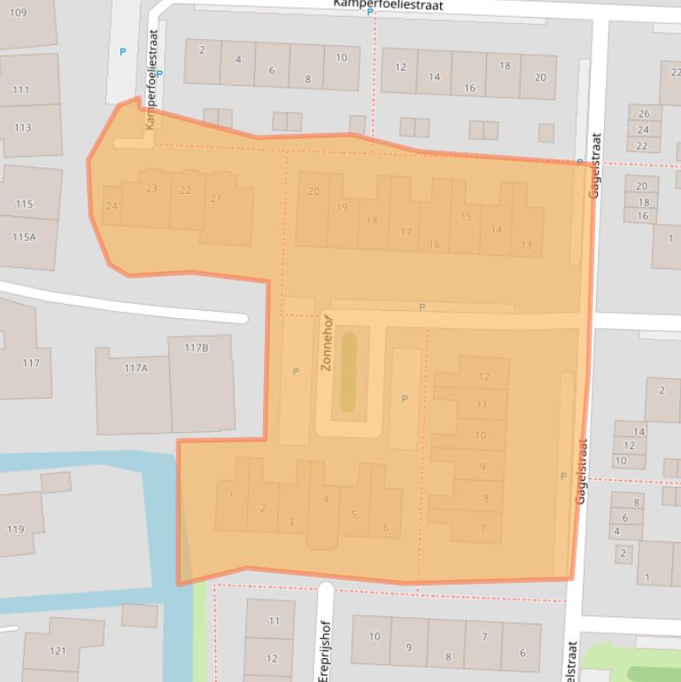 Kaart van postcodegebied 1121BB.