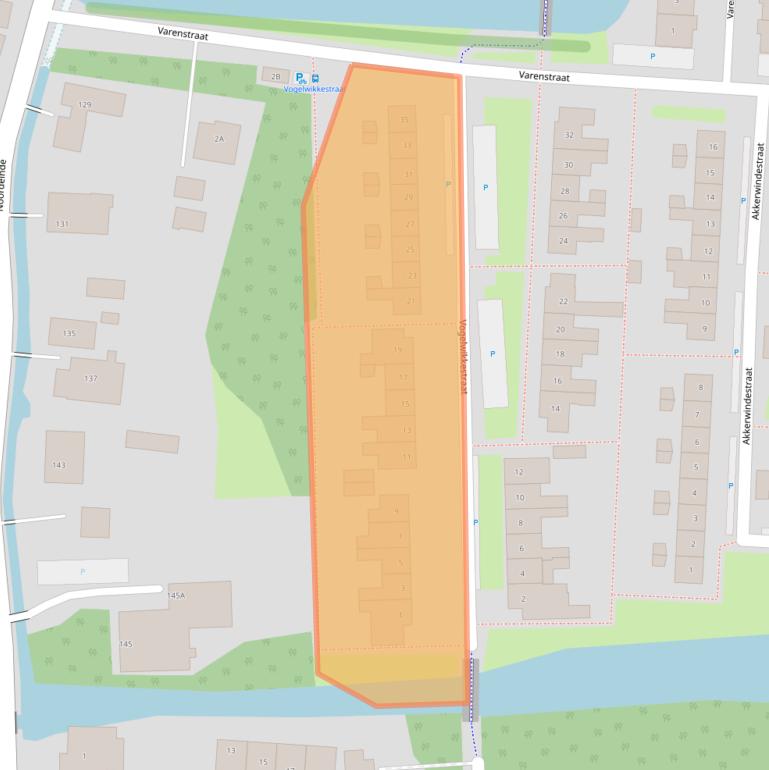 Kaart van postcodegebied 1121BE.
