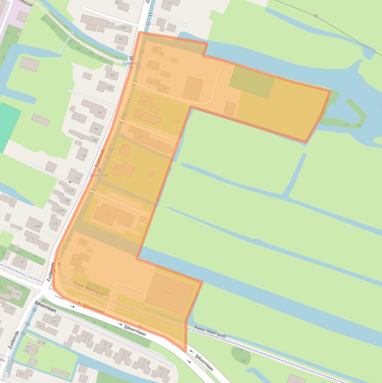 Kaart van postcodegebied 1121DD.