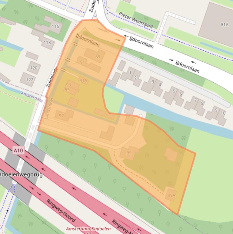 Kaart van postcodegebied 1121DE.