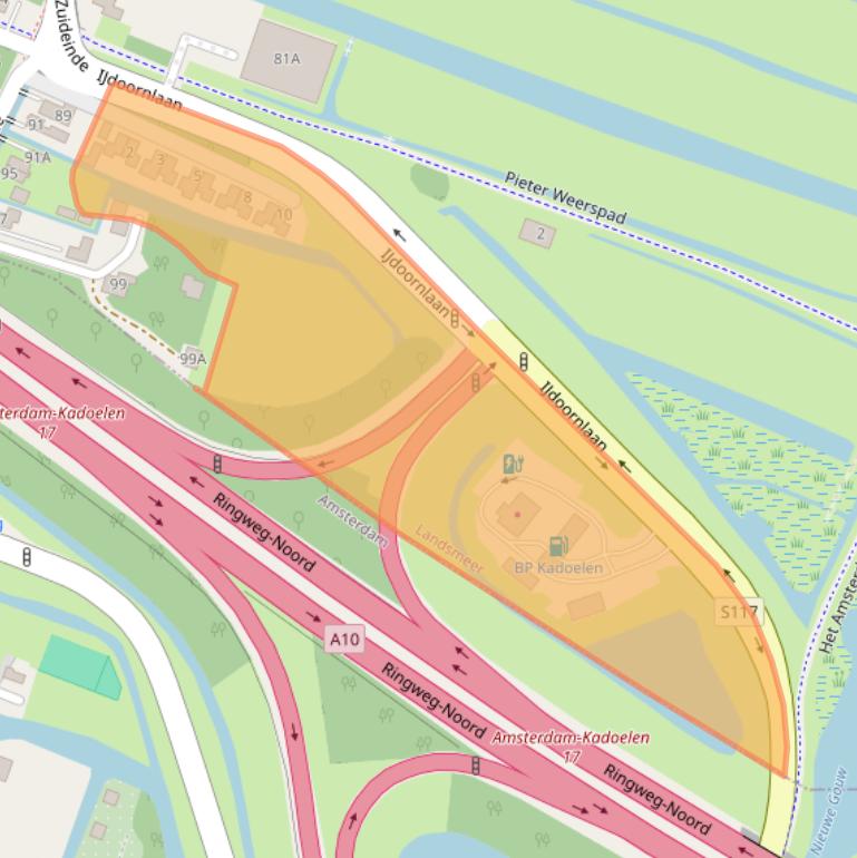 Kaart van postcodegebied 1121DS.