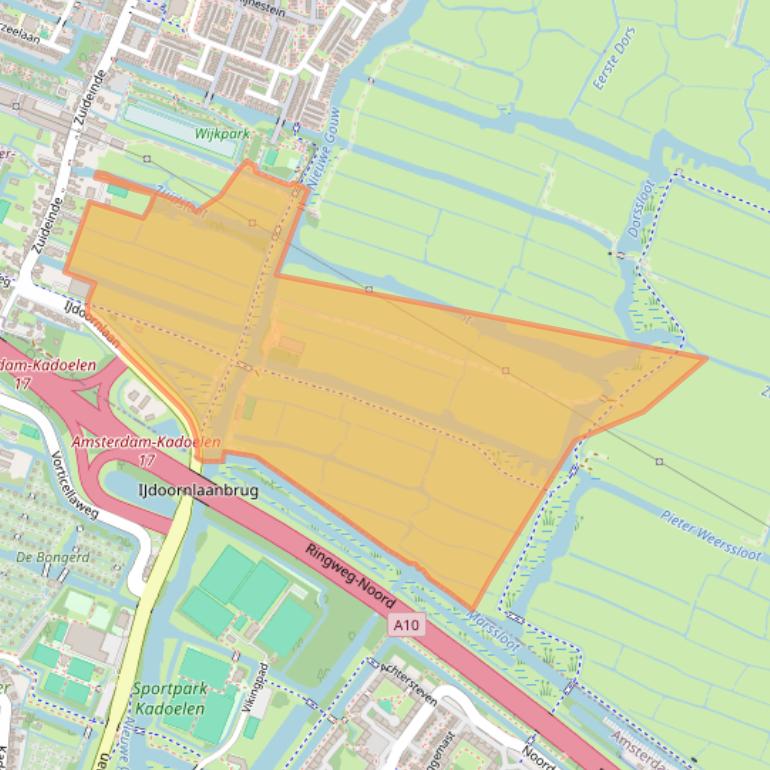 Kaart van postcodegebied 1121DT.