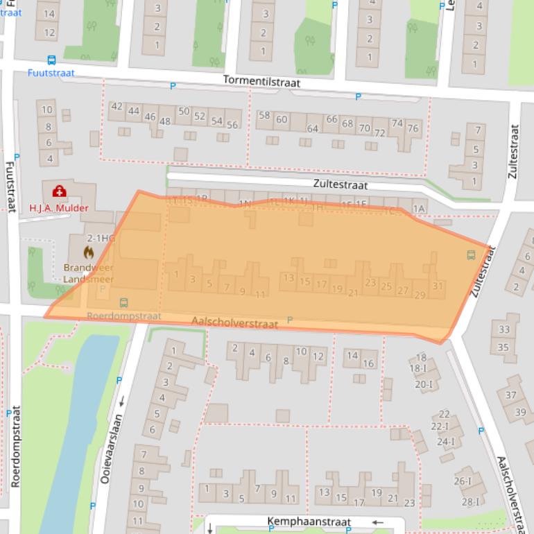 Kaart van postcodegebied 1121EK.