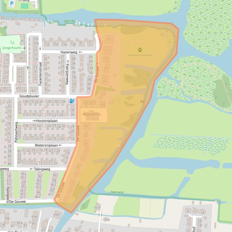 Kaart van postcodegebied 1121GC.
