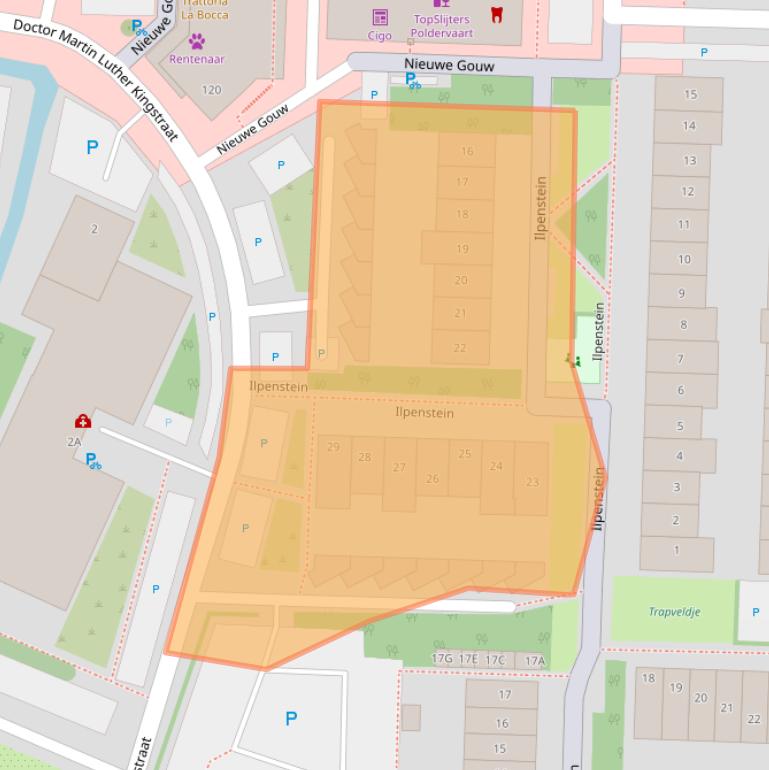 Kaart van postcodegebied 1121GV.