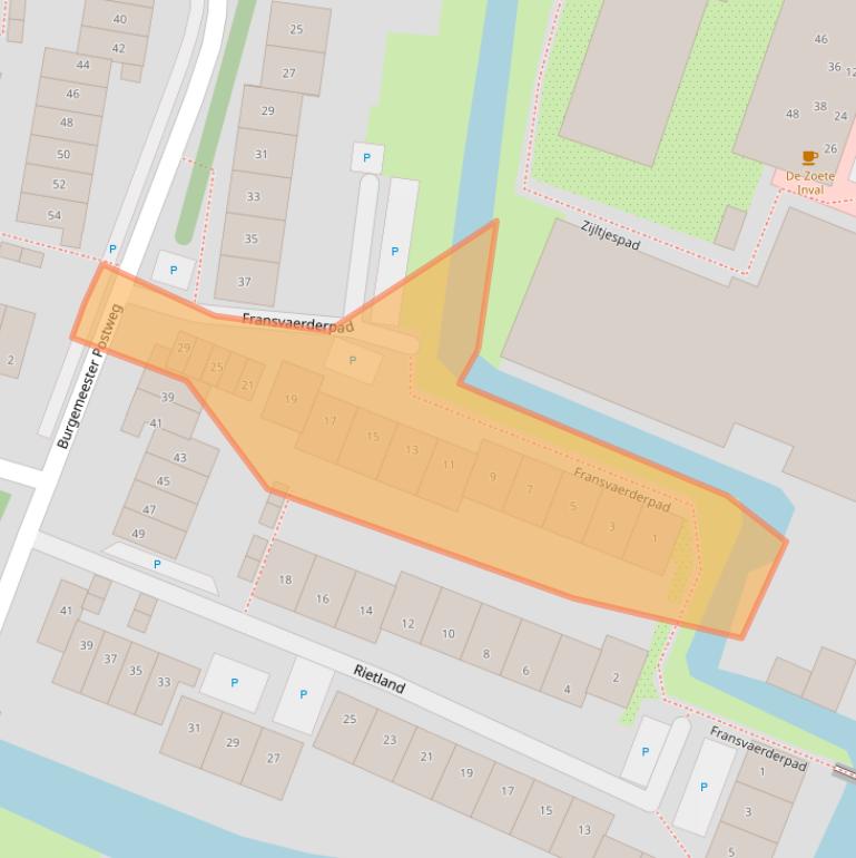 Kaart van postcodegebied 1121JE.