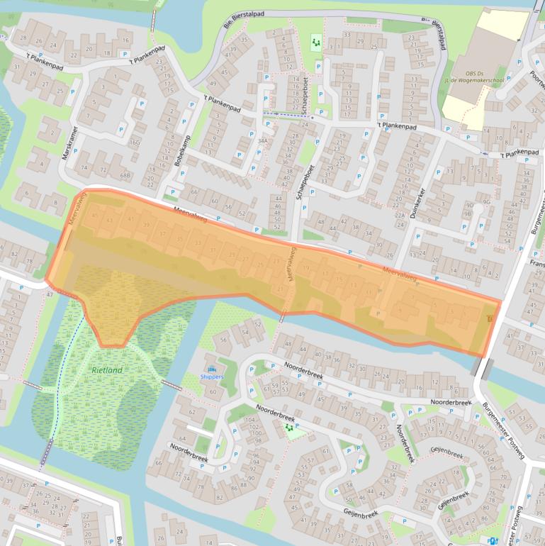 Kaart van postcodegebied 1121JM.