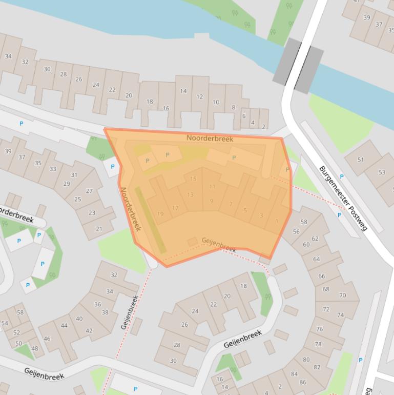 Kaart van postcodegebied 1121KC.