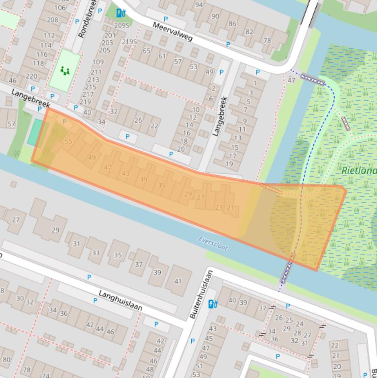 Kaart van postcodegebied 1121KR.