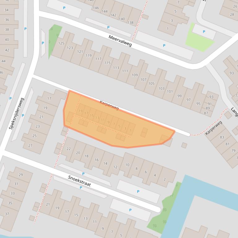 Kaart van postcodegebied 1121PR.