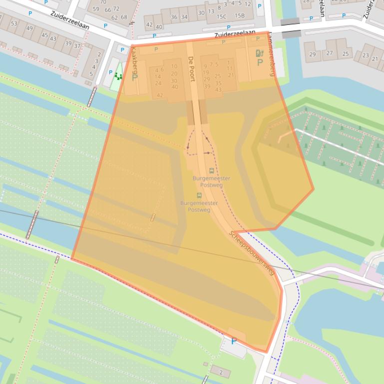 Kaart van postcodegebied 1121RE.