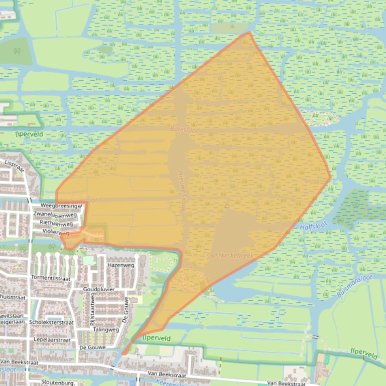 Kaart van postcodegebied 1121XR.