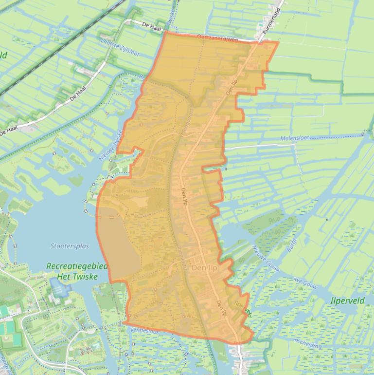 Kaart van postcodegebied 1127.