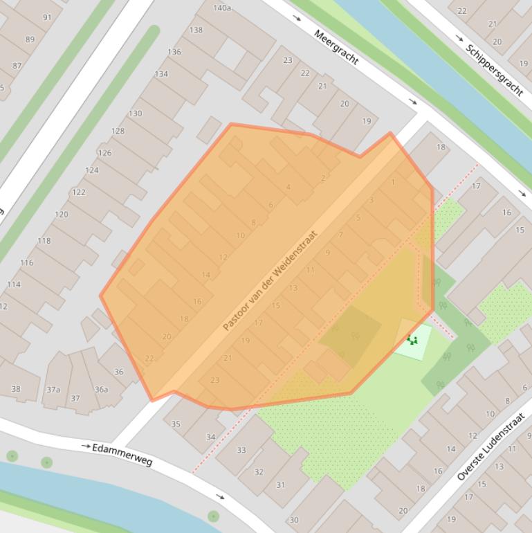 Kaart van postcodegebied 1131EJ.