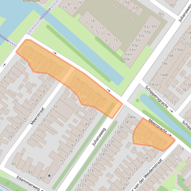 Kaart van postcodegebied 1131EN.